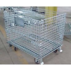 Mracking High-Capacity Steel Wire Cage Foldable Stackable Warehouse Mesh Box Storage Container Pallet Cargo Storage Equipment