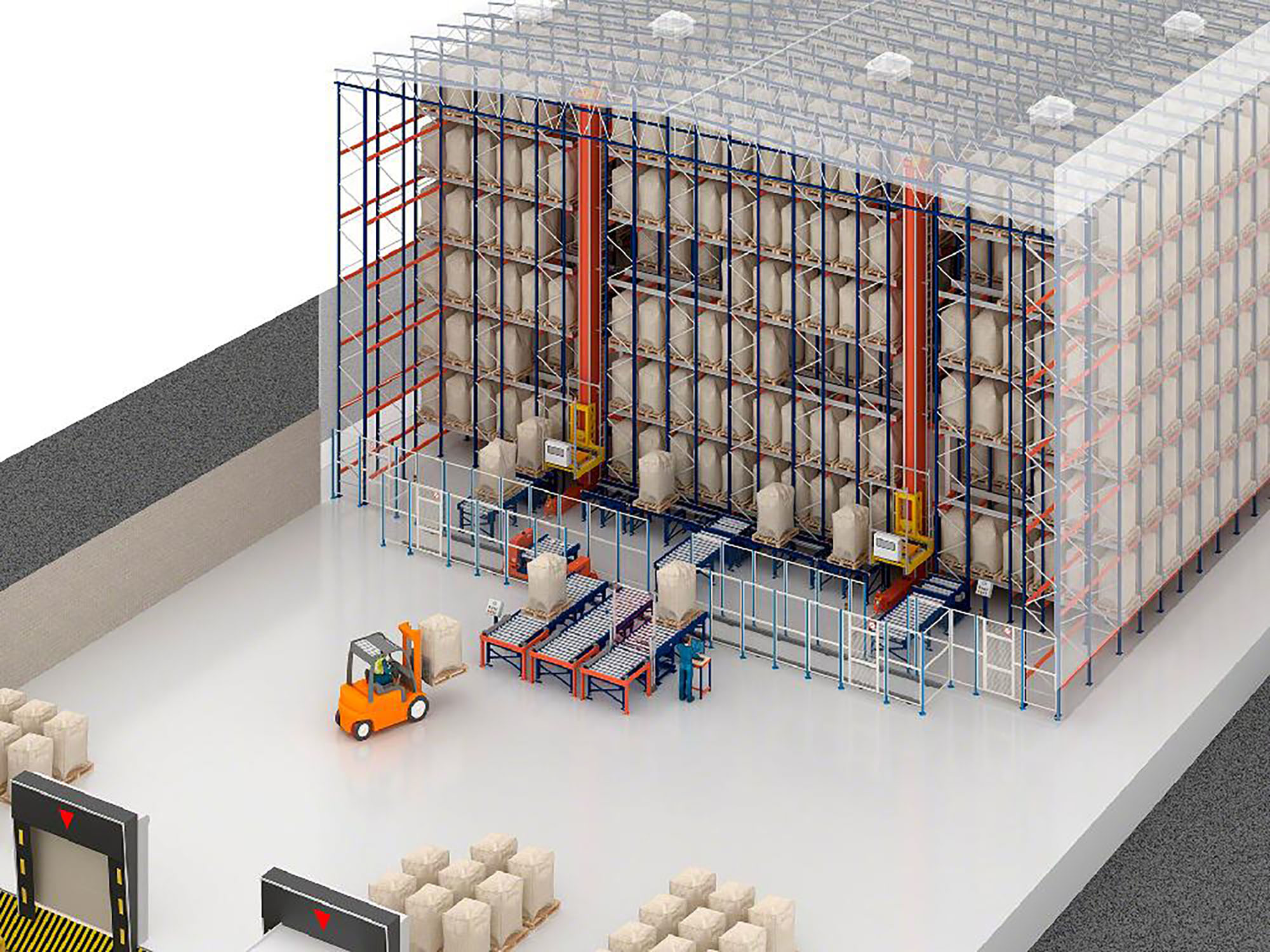 Mracking Factory ASRS Automated Storage System High Density Pallet Racking Fast Retrieval