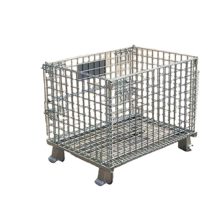 Mracking High Capacity Heavy Duty Steel Wire Cage Medium Heavy Duty Metal Bin Storage Container High-Capacity ODM Folding