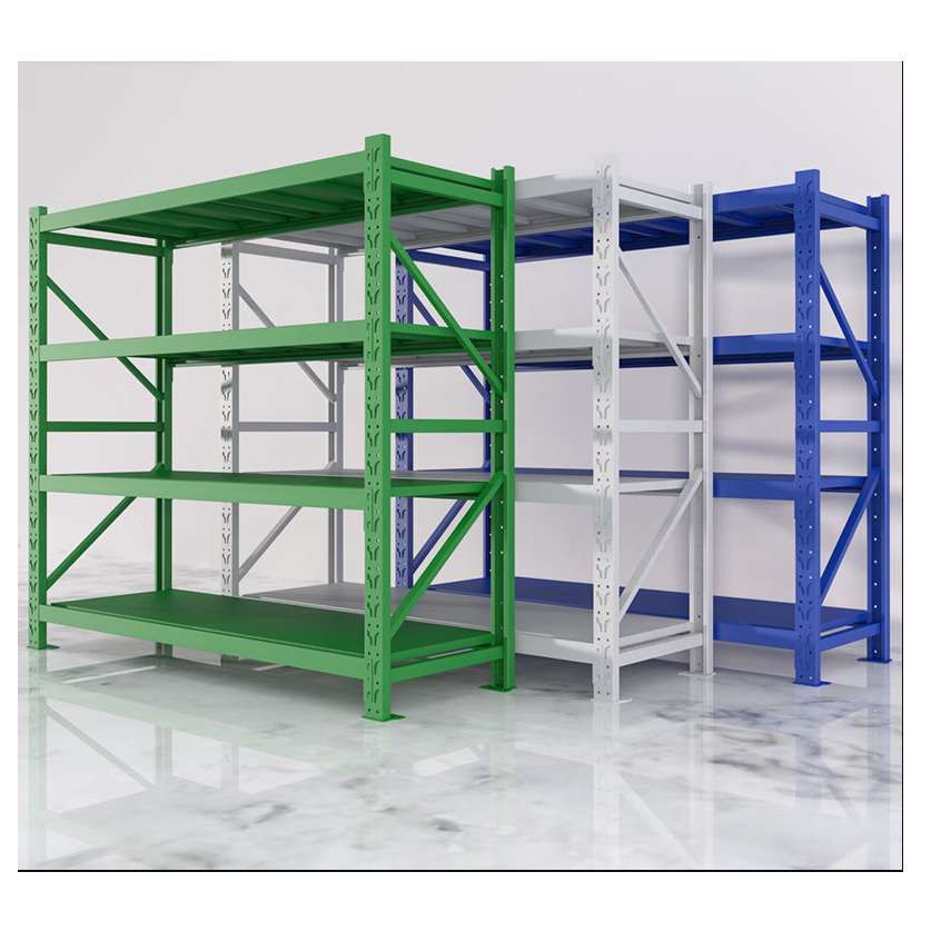 China Adjustable 4 Shelves Garage Racking Light Duty Boltless Warehouse Storage Metal and Steel Rack  for Sale
