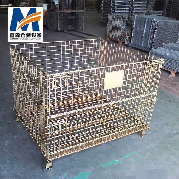 Wholesale Heavy Duty Foldable Steel Wire Mesh Storage Container Galvanized Stackable and Durable for Warehouse Use