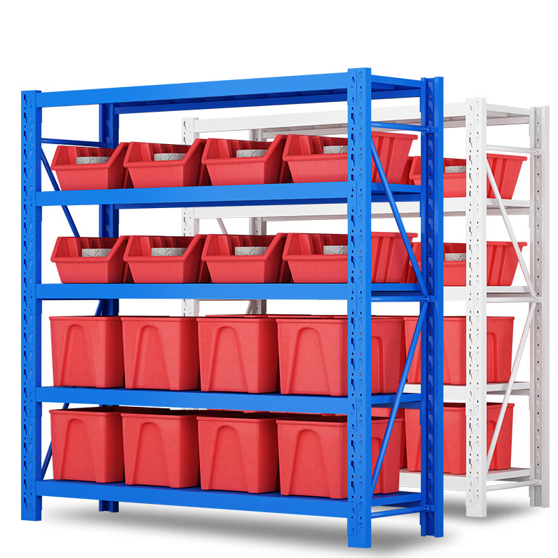 China Adjustable 4 Shelves Garage Racking Light Duty Boltless Warehouse Storage Metal and Steel Rack  for Sale