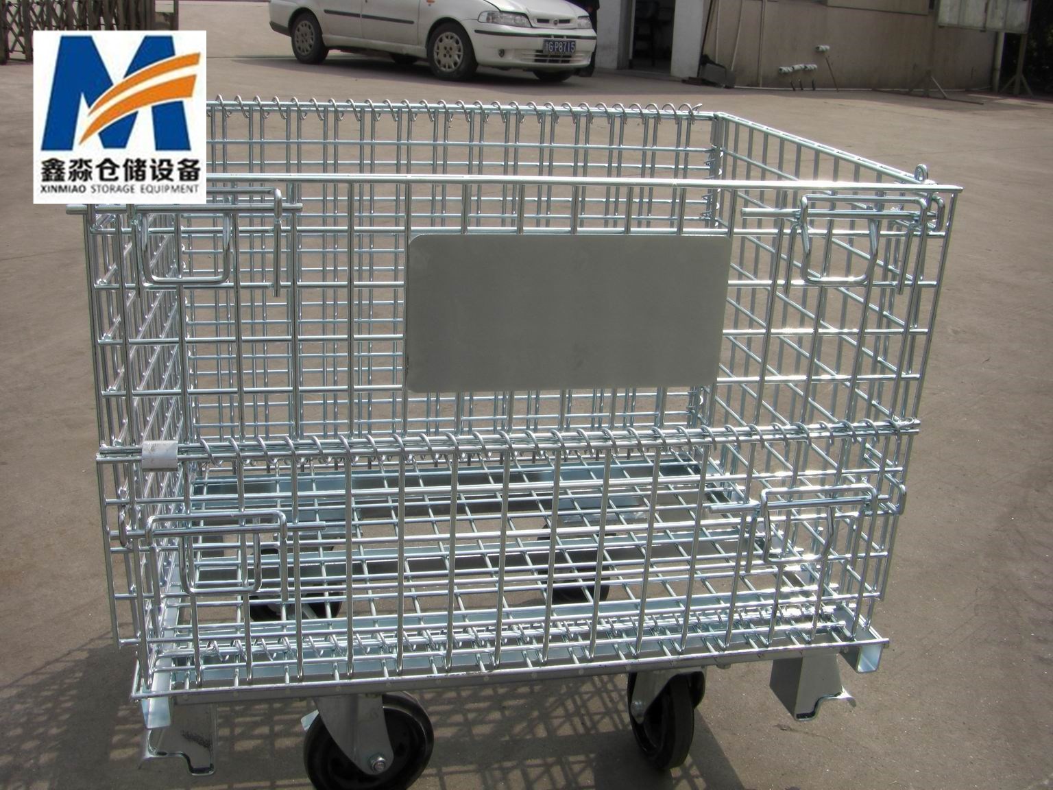 Wholesale Heavy Duty Foldable Steel Wire Mesh Storage Container Galvanized Stackable and Durable for Warehouse Use