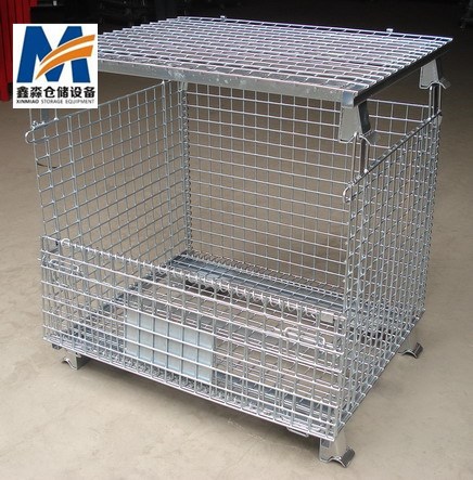 Mracking High Capacity Heavy Duty Steel Wire Cage Medium Heavy Duty Metal Bin Storage Container High-Capacity ODM Folding