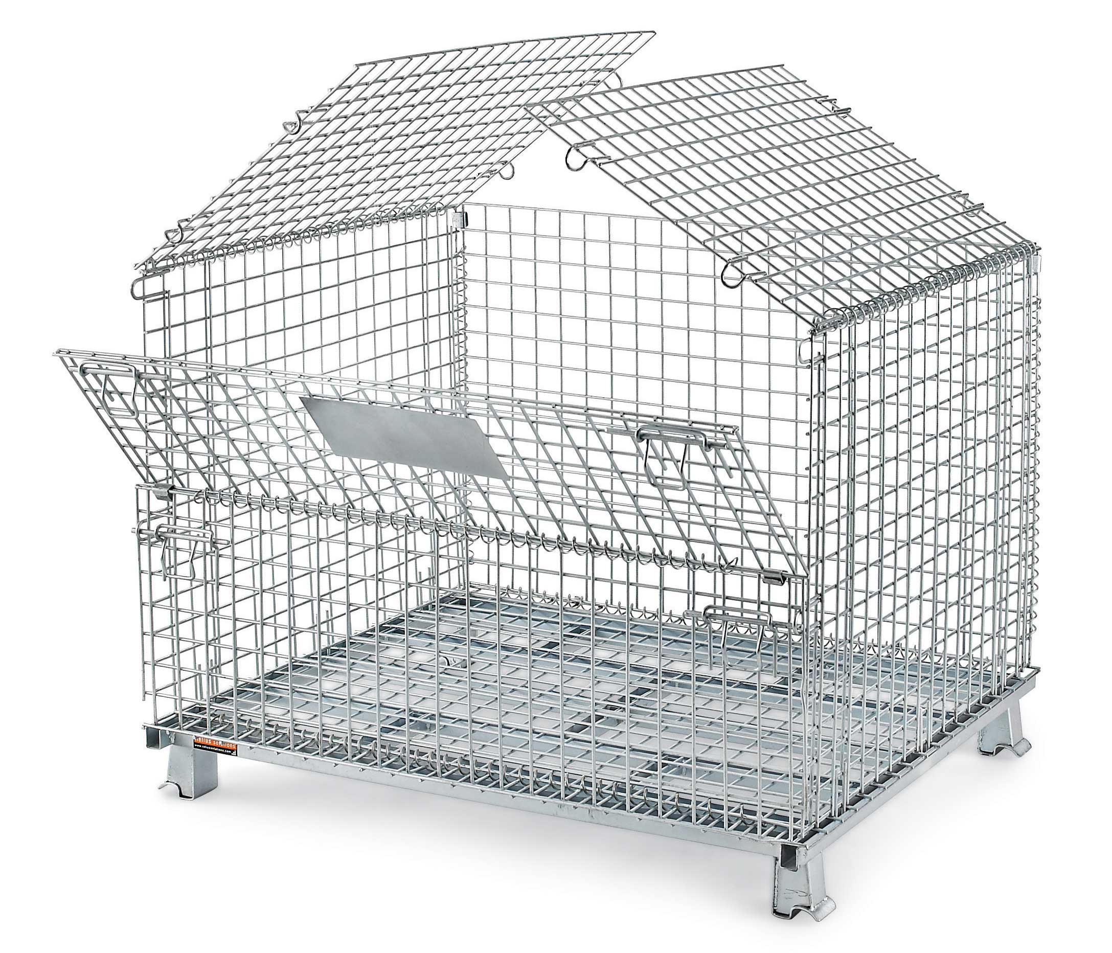 Mracking Corrosion-Protected Steel Storage Cage Foldable Mobile Galvanized Metal for Warehouse Stacking Racks and Shelves