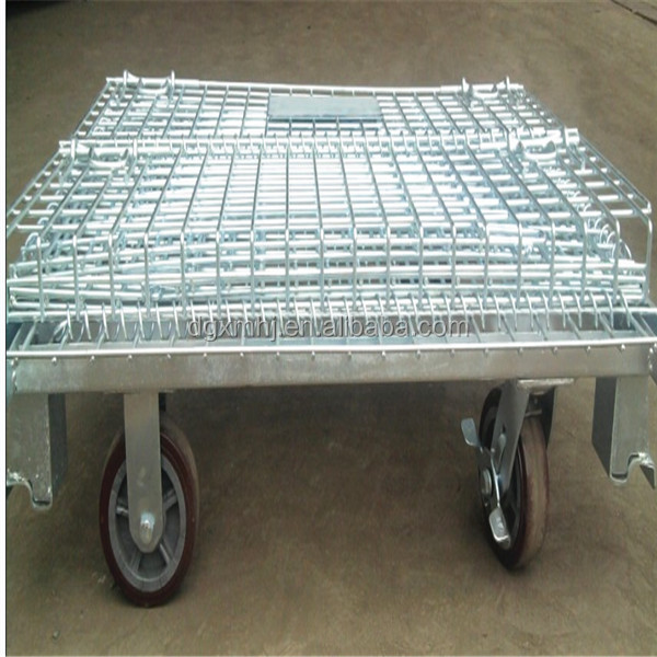Mracking Wire Mesh Cage Folding and Stackable Structure Portable Cage with Wheel for Warehouse Storage and Logistics Transport