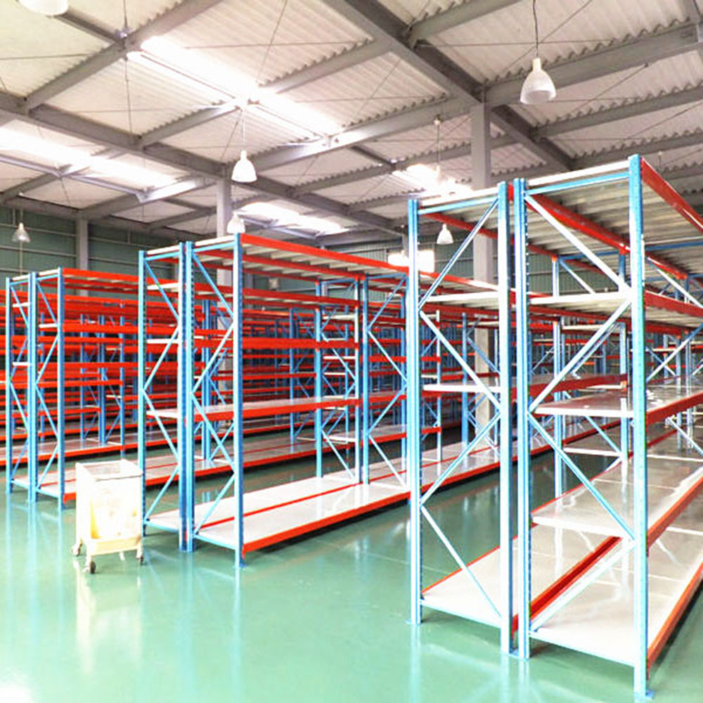Mracking Multi Level Medium Duty Shelves Bolt Rack Shelf Manufacturer for Sale Customizable 4 Layer Steel Customized Orange 43kg