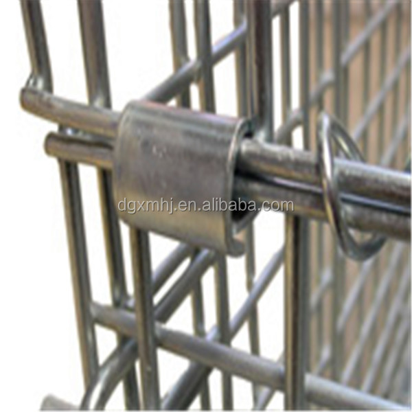 Mracking Wire Mesh Cage Folding and Stackable Structure Portable Cage with Wheel for Warehouse Storage and Logistics Transport