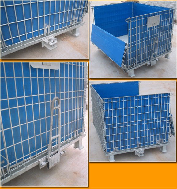 Mracking Wire Mesh Cage Folding and Stackable Structure Portable Cage with Wheel for Warehouse Storage and Logistics Transport