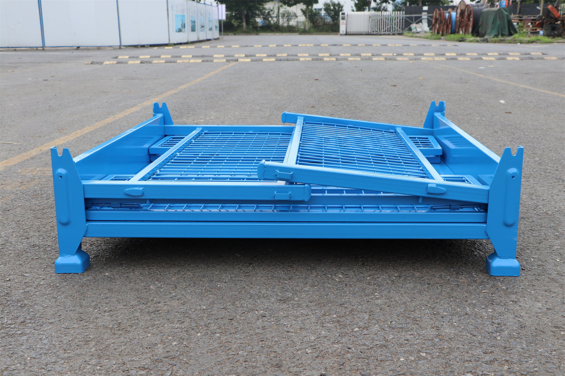 Mracking Foldable Stackable Wire Mesh Steel Stillage Container Collapsible Pallet Cage Warehouse Storage