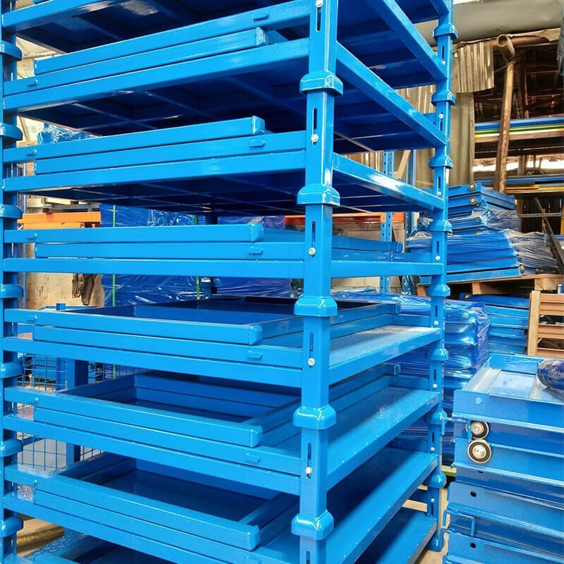 Mracking Industrial Stackable Pallet Racks Powder Coated Steel Stacking Racks Movable Post Tire Storage Rack