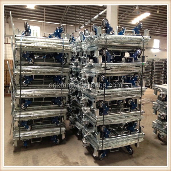 Mracking Wire Container Cage Folding Structure with Wheel Portable Durable Wire Container with High Load Capacity for Logistics