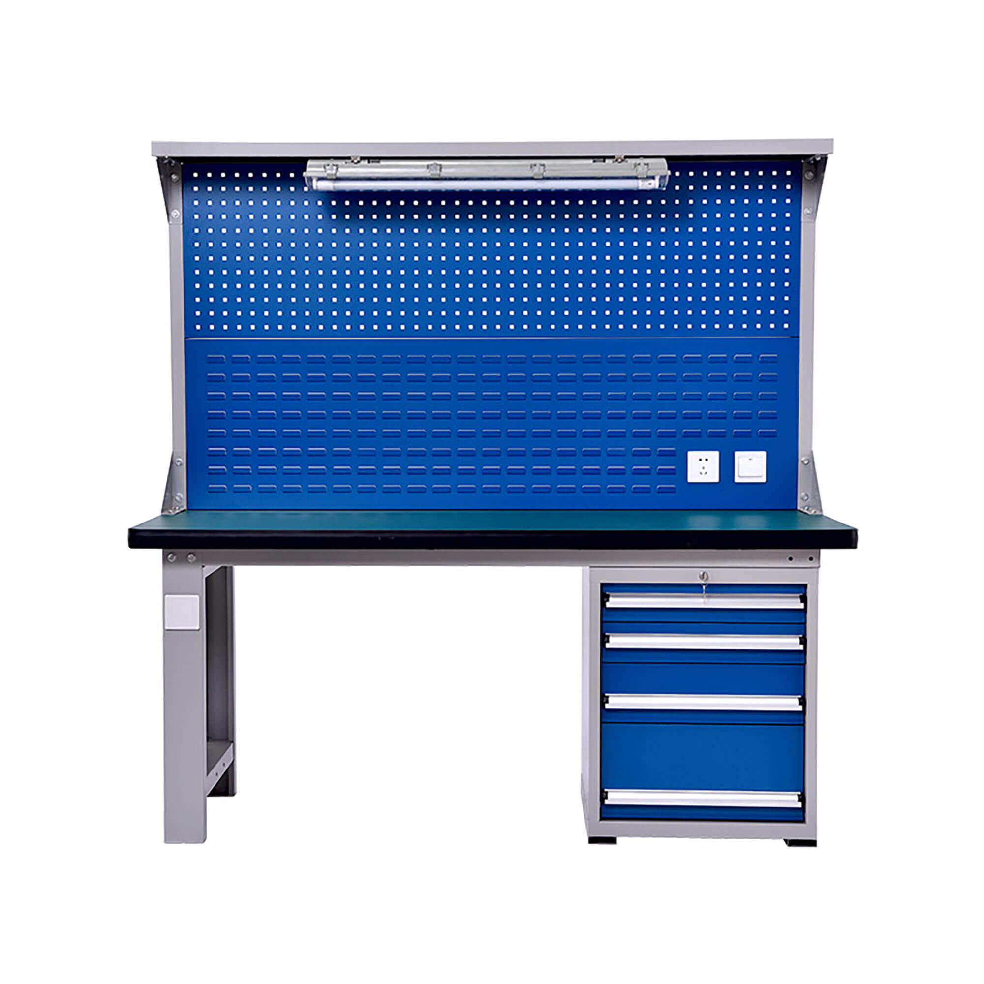 Mracking Industrial Mechanics Workbench Electronic Work Table with Rack for Cargo & Storage Equipment