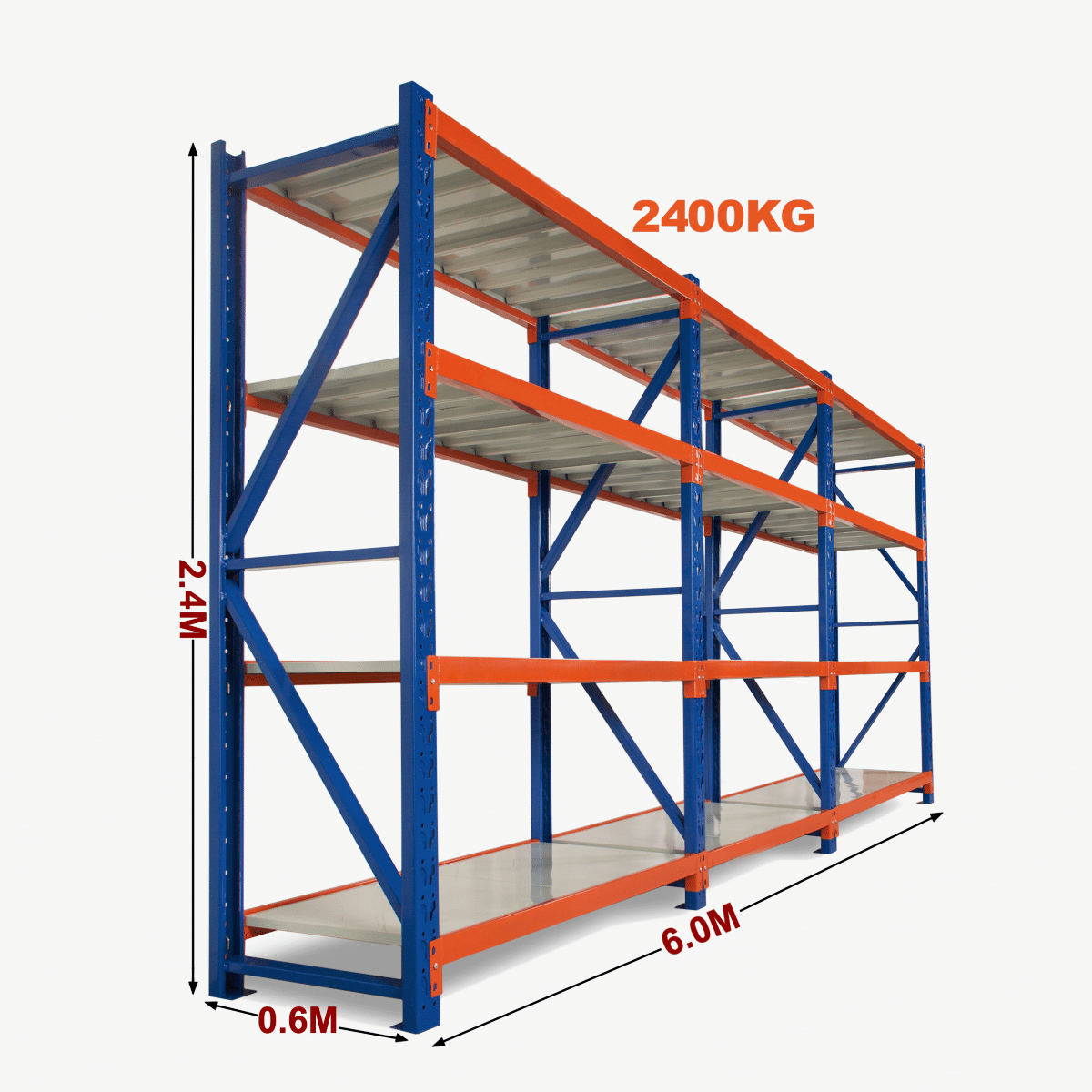 Mracking Industrial Heavy-Duty Steel Pallet Racking Adjustable Warehouse Rack with Powder Coating Finish Light Metal for Storage