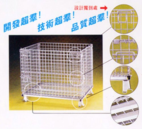 Mracking Commercial High-strength Foldable Wire Mesh Container Cage for Goods and Storage Equipment with Wheels