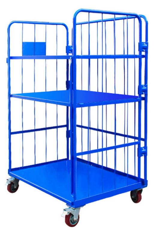 Mracking Warehouse Trolley Roll Cage Trolleys Heavy Duty Logistics Cages 4 Sided Roll Container with Wheels