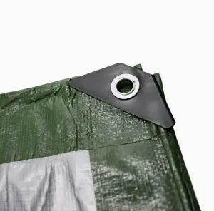 Heavy duty green silver PE tarpaulin
