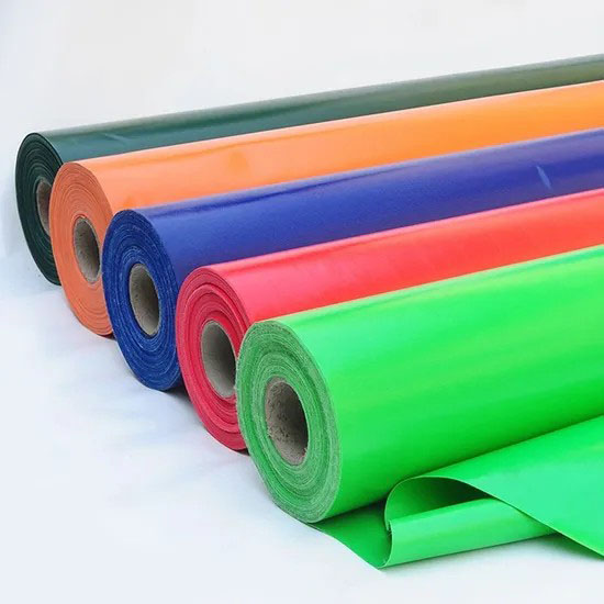 PVC tarpaulin roll cover with eyelets for trucks and industrial curtains