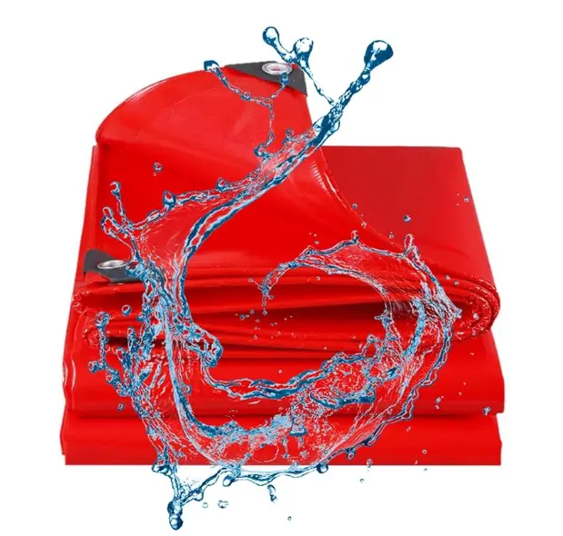 China China Factory Custom Made PE Tarpaulin 100% Virgin Waterproof Red Heavyweight Outdoor Curtain Water Resistant Customizable Size Factories, Factory