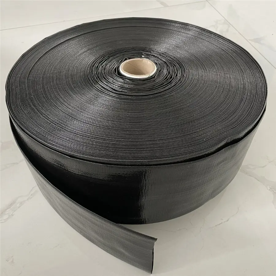 China Black PE Lay Flat Hose 2 - 8 Inch 2- 4 Bar Suitable for Irrigation Main Belt Supplier, Factory