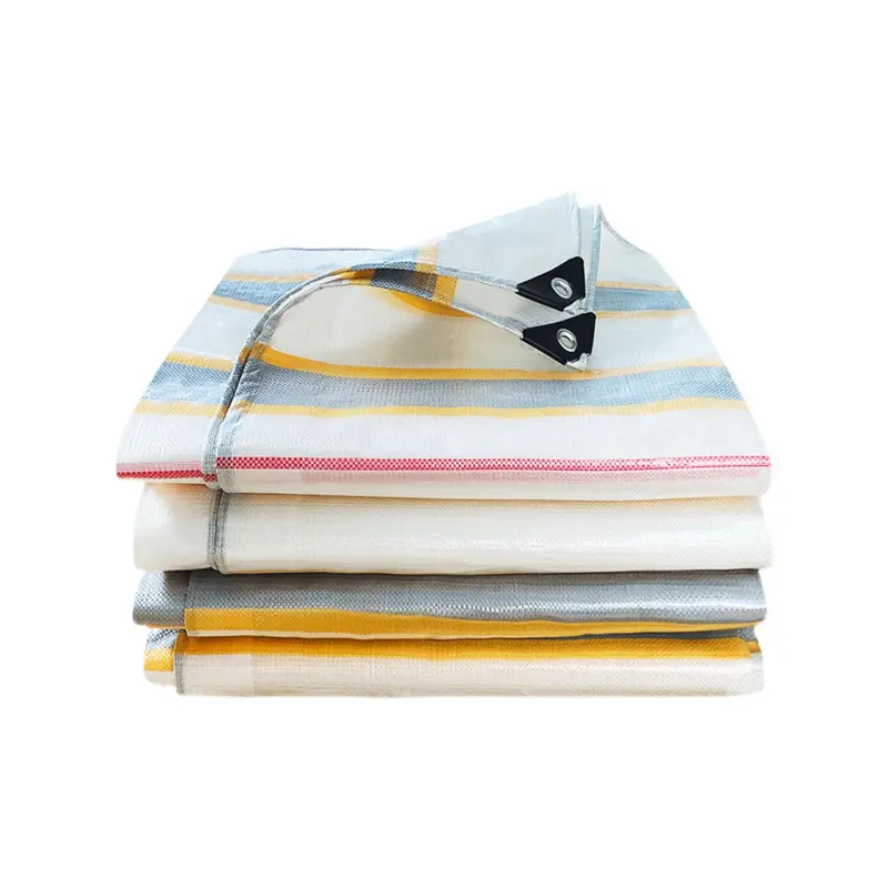 Wholesale Cross-border Wholesale PE Tarpaulin – Three-Color Striped Waterproof Fabric Manufacturer, Factories