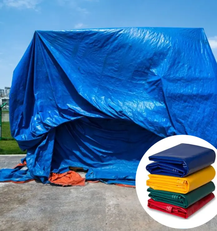 Wholesale Blue Heavy Duty Poly Tarpaulin Waterproof PE Tarp for Truck Garden Construction and Outdoor Protection 4 x 5 Suppliers, Factories