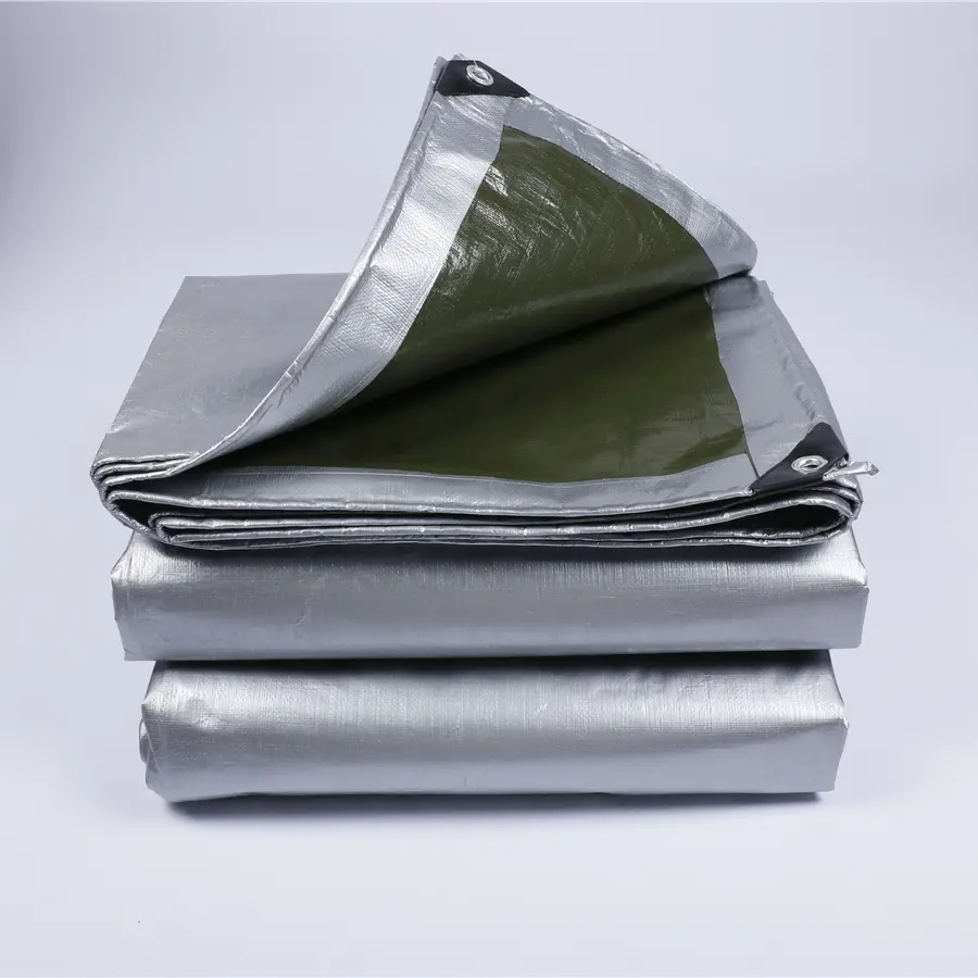 China Waterproof Tent Double Silver Color Roofingproof Cover Tarpaulin Heavy Duty Waterproof Tarpaulin Sheet Roll Manufacturers, Factory