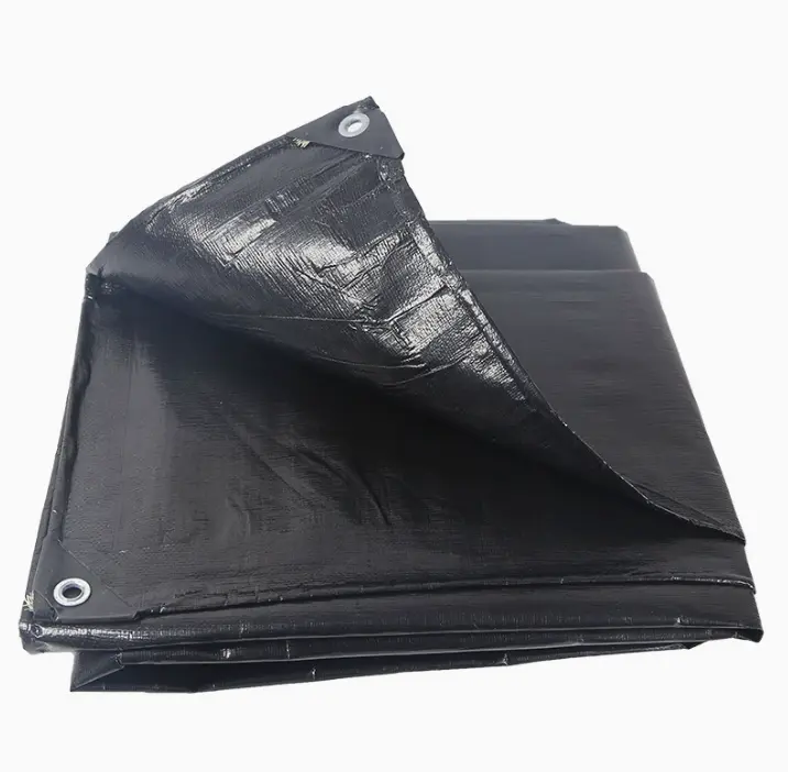 Wholesale PE tarpaulin, double black, thickened, rainproof and sunproof tarpaulin, rain cover, sunshade, outdoor truck, ship, grain warehouse cover. Manufacturer, Manufacturers