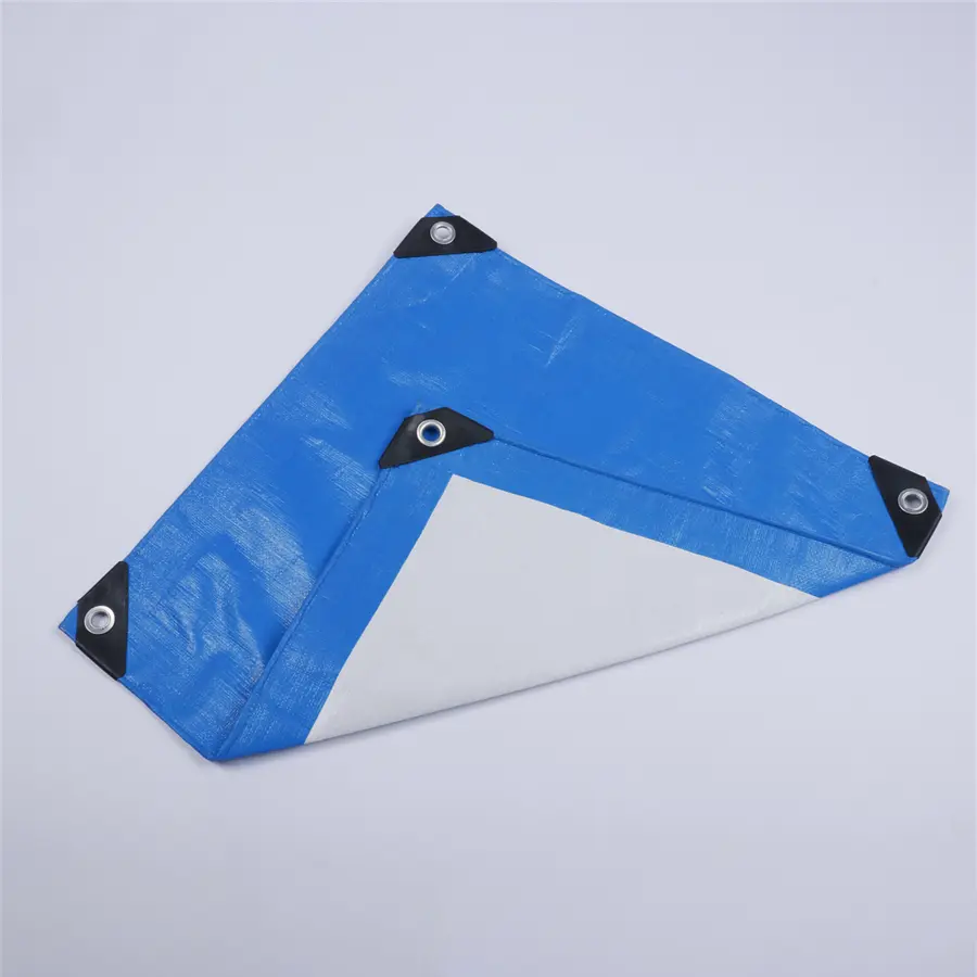 China Heavy Duty Waterproof Blue and White PE Tarpaulin Suppliers, Factory