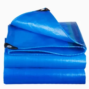 Heavy duty waterproof blue tarpaulin
