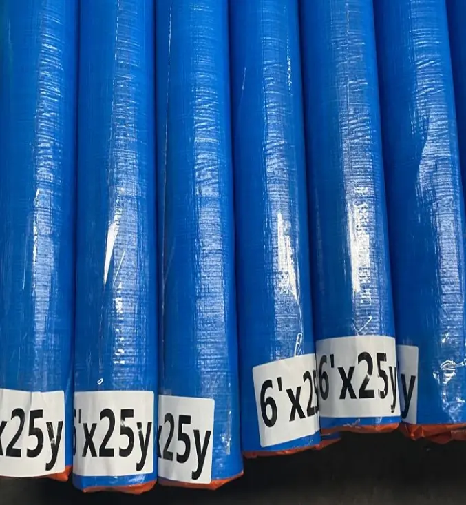 Wholesale PE Woven Coated Lumber Wrap Poly Tarp Roll Covers Factories, Factory