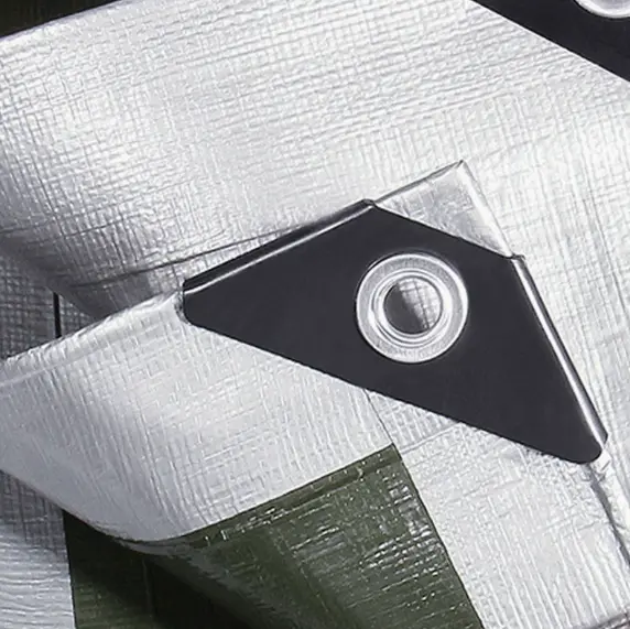 Wholesale Thickened silver-green waterproof PE tarpaulin, wear-resistant rain tarpaulin, waterproof rain cloth, outdoor plastic sunshade cloth, tarpaulin Supplier, Factories