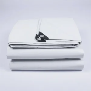 China Double White Tarpaulin Waterproof Fabric PE Tarpaulin Truck Cover