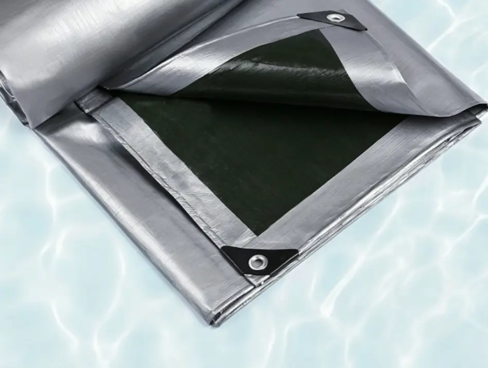 Wholesale Thickened silver-green waterproof PE tarpaulin, wear-resistant rain tarpaulin, waterproof rain cloth, outdoor plastic sunshade cloth, tarpaulin Supplier, Factories