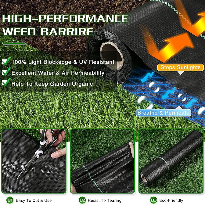 Weed Barrier Landscape Fabric Heavy Duty (3)