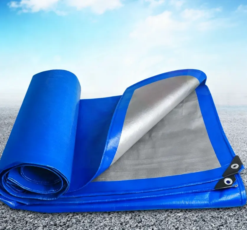 China Deep Blue Ultra Waterproof Heavy Duty PE Tarpaulin with Reinforced Grommets for Outdoor Use Suppliers, Factory