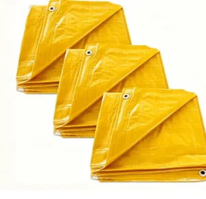 Yellow tarpaulin fabric metal grommets