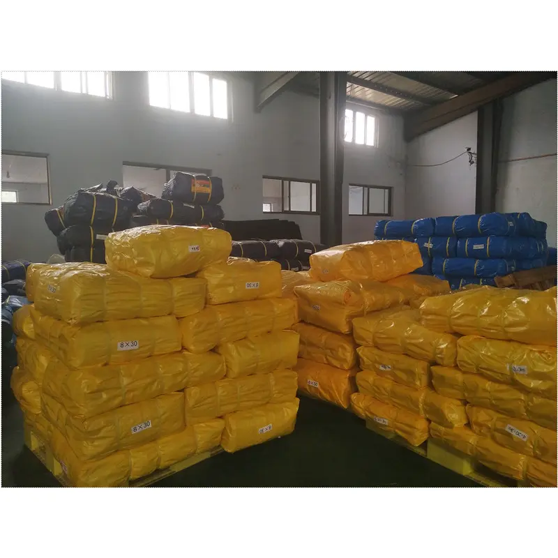 China Hay Tarp Cover with Hand Straps 16 mil YELLOW Extra Heavy Duty Poly Suppliers, Factories