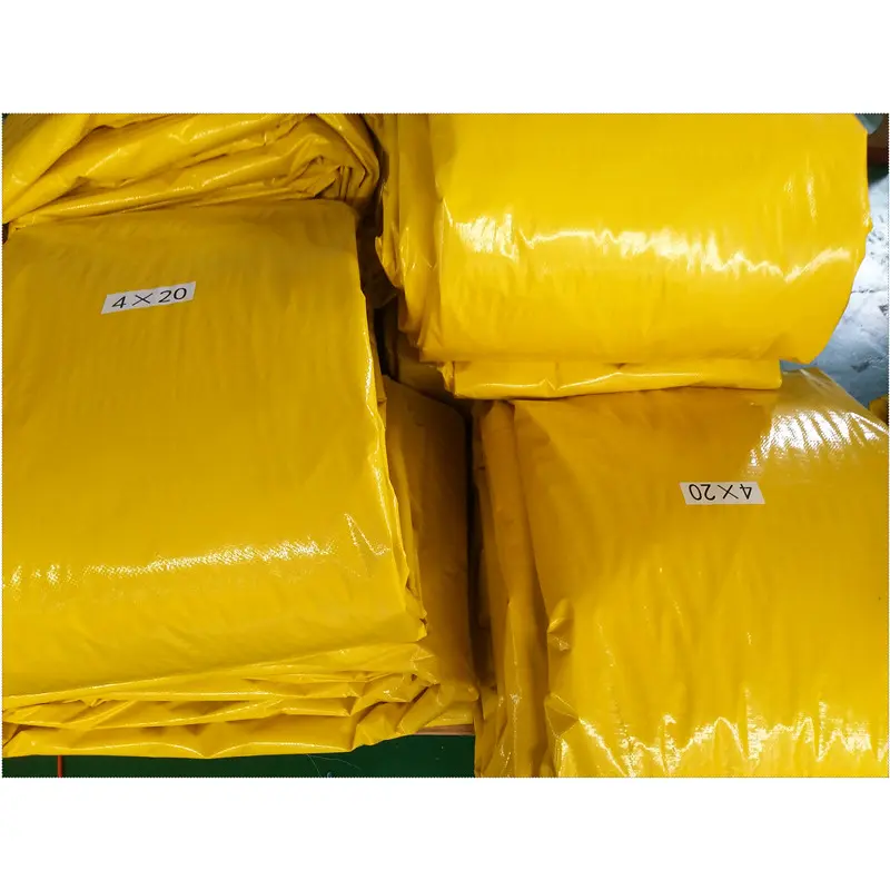 China Hay Tarp Cover with Hand Straps 16 mil YELLOW Extra Heavy Duty Poly Suppliers, Factories