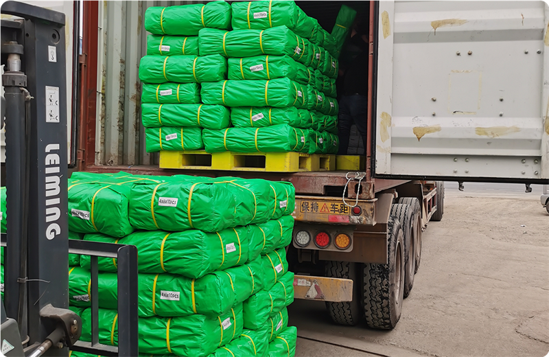 Packing and container loading inspection of tarpaulin order