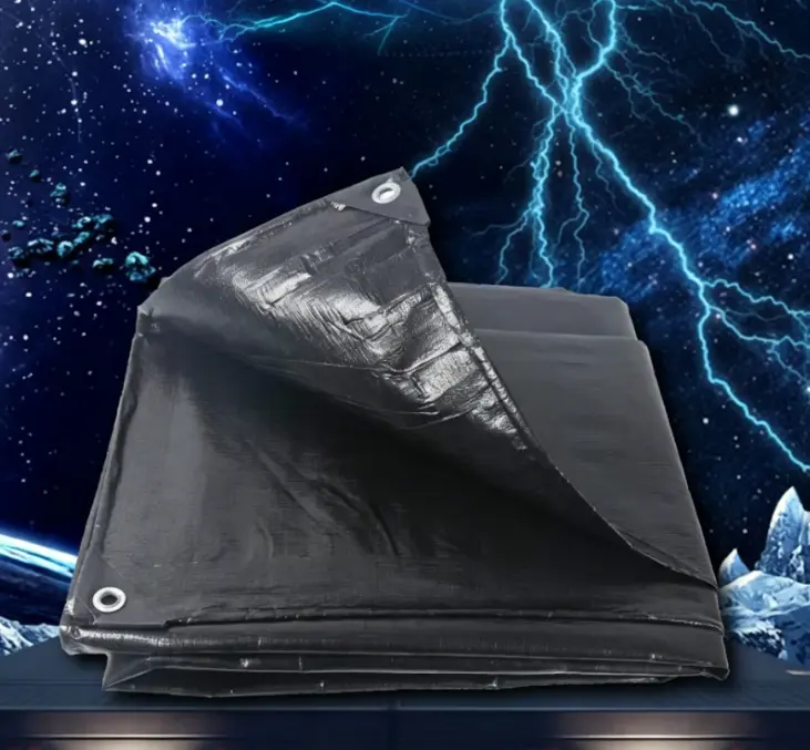 Wholesale PE tarpaulin, double black, thickened, rainproof and sunproof tarpaulin, rain cover, sunshade, outdoor truck, ship, grain warehouse cover. Manufacturer, Manufacturers