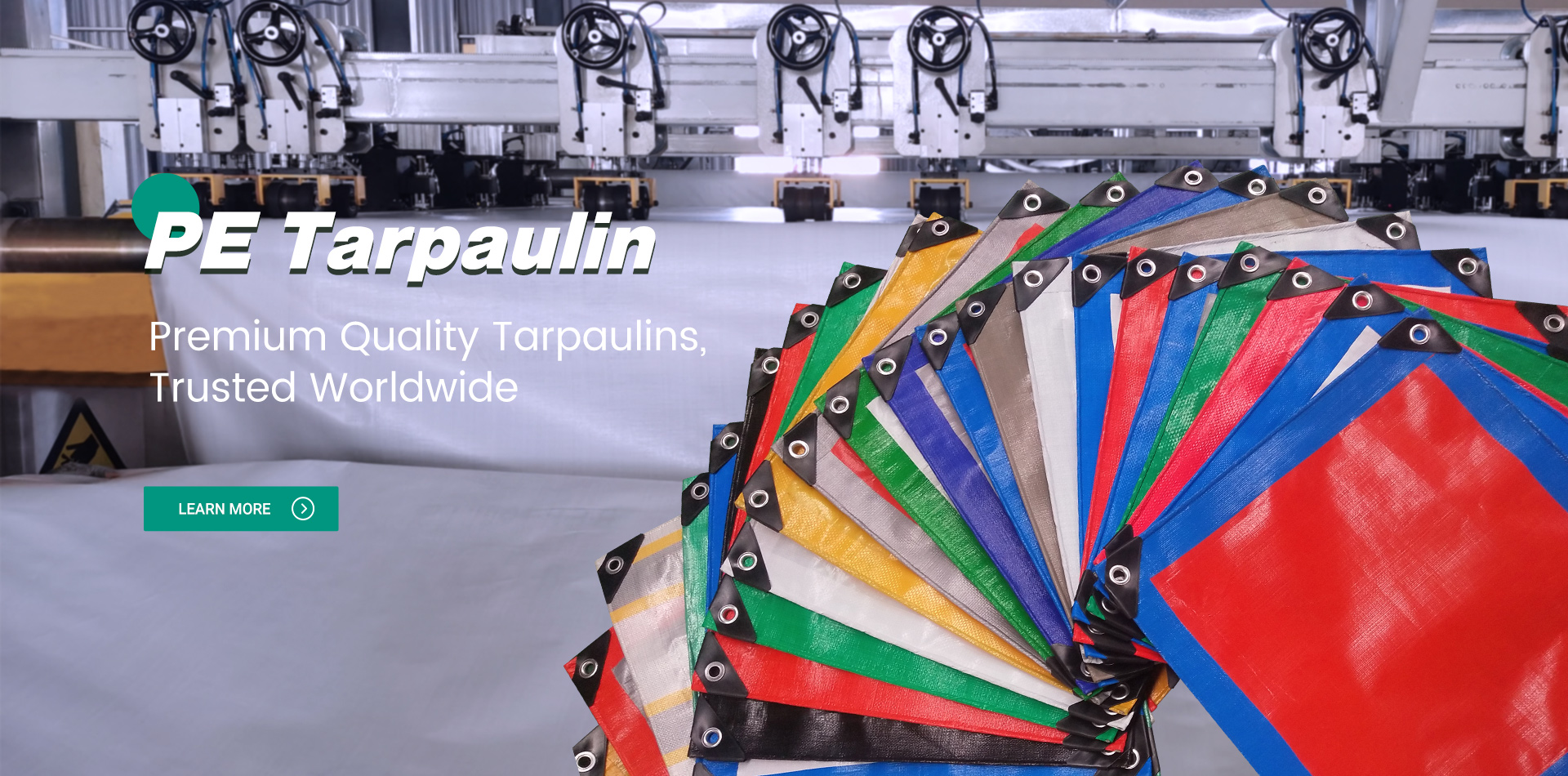 PE tarpaulin rolls produced at the Star Tarpaulins factory in Linyi, China