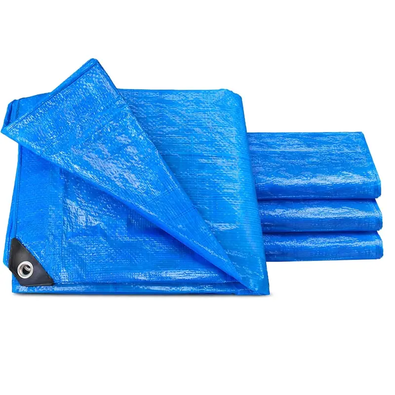 Wholesale Blue Heavy Duty Poly Tarpaulin Waterproof PE Tarp for Truck Garden Construction and Outdoor Protection 4 x 5 Suppliers, Factories