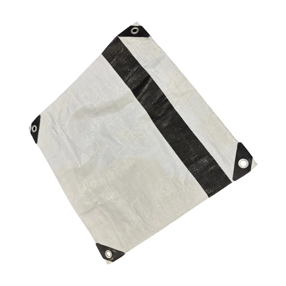 China Black Stripped PE Tarpaulin Fabric High Durability Heavy Duty Waterproof and UV Resistant to Africa。 Suppliers, Factories
