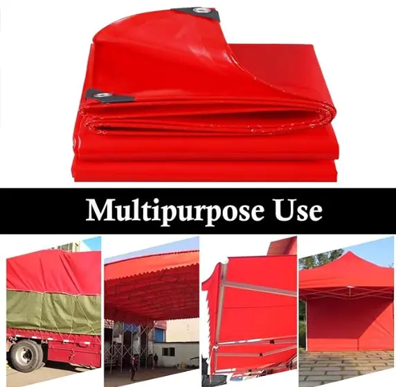 China China Factory Custom Made PE Tarpaulin 100% Virgin Waterproof Red Heavyweight Outdoor Curtain Water Resistant Customizable Size Factories, Factory