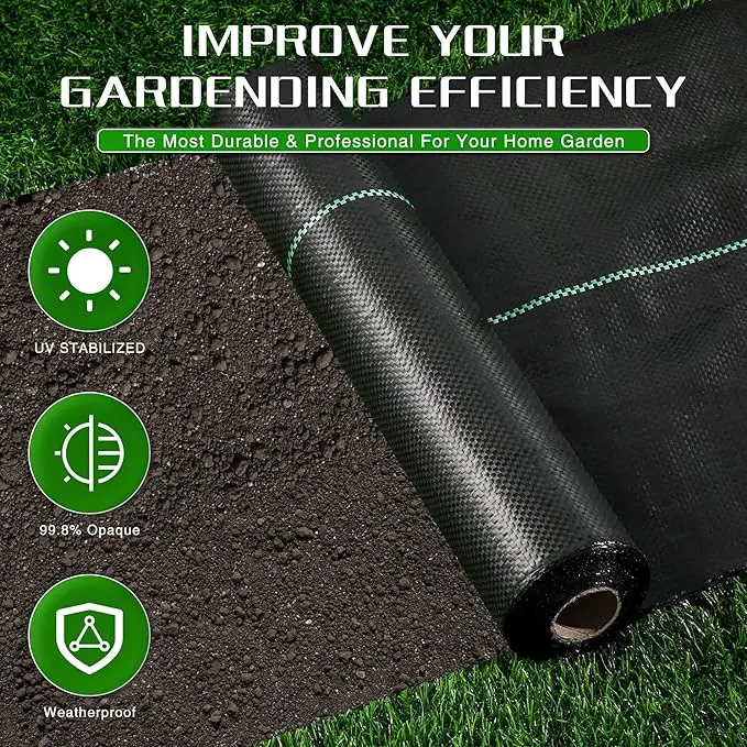 China Weed Barrier Landscape Fabric Heavy Duty,  Garden Blocker Fabric Weed Mats, Weed Control Garden Cloth, Woven Geotextile Fabric for Garden Beds, Underlayment, Commercial Driveway Manufacturer, Supplier