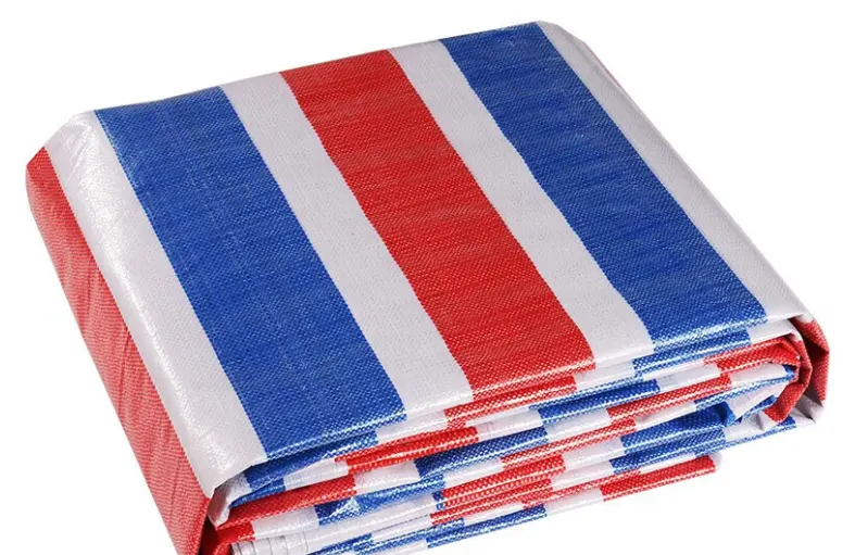 Wholesale Three-color striped tarpaulins, available in a variety of patterns. These PE tarpaulins feature UV protection, are heavyweight, and are factory-direct, ensuring high quality. Factories, Factory