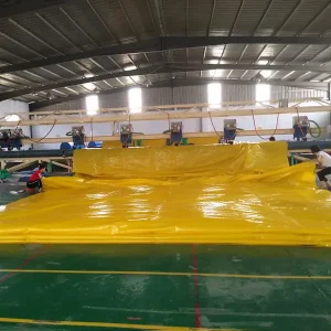 China Hay Tarp Cover with Hand Straps 16 mil YELLOW Extra Heavy Duty Poly
