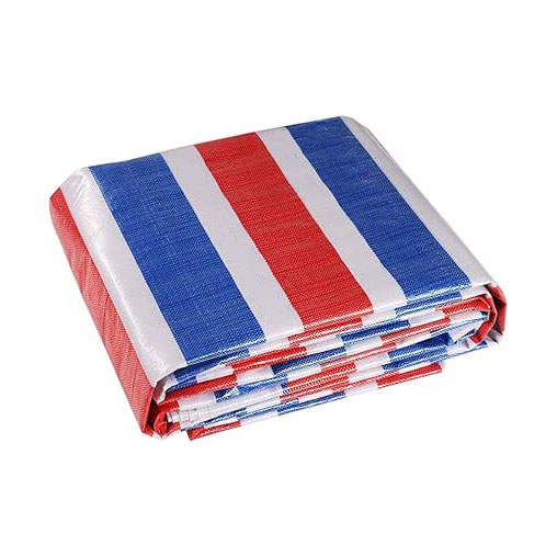 Water Resistant Blue Red White Stripe PE Tarpaulin for General Cover (2)