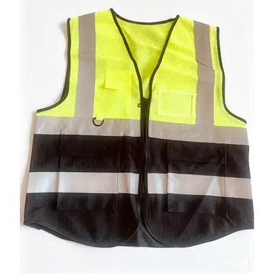 China Two Tone Zipper Workwear High Visibility Mesh Reflective Vest Suppliers, Factories